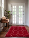 Lattice Garden Collection Area Rug - Arborville (Red) Rectangle Red  lifestyle 7