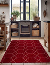 Lattice Garden Collection Area Rug - Arborville (Red) Rectangle Red  lifestyle 22