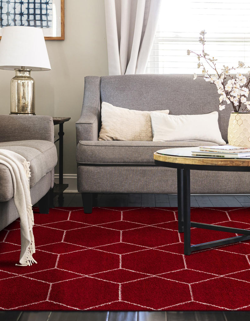 Lattice Garden Collection Area Rug - Arborville (Red) Rectangle Red  lifestyle 30