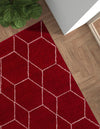 Lattice Garden Collection Area Rug - Arborville (Red) Rectangle Red  lifestyle 34