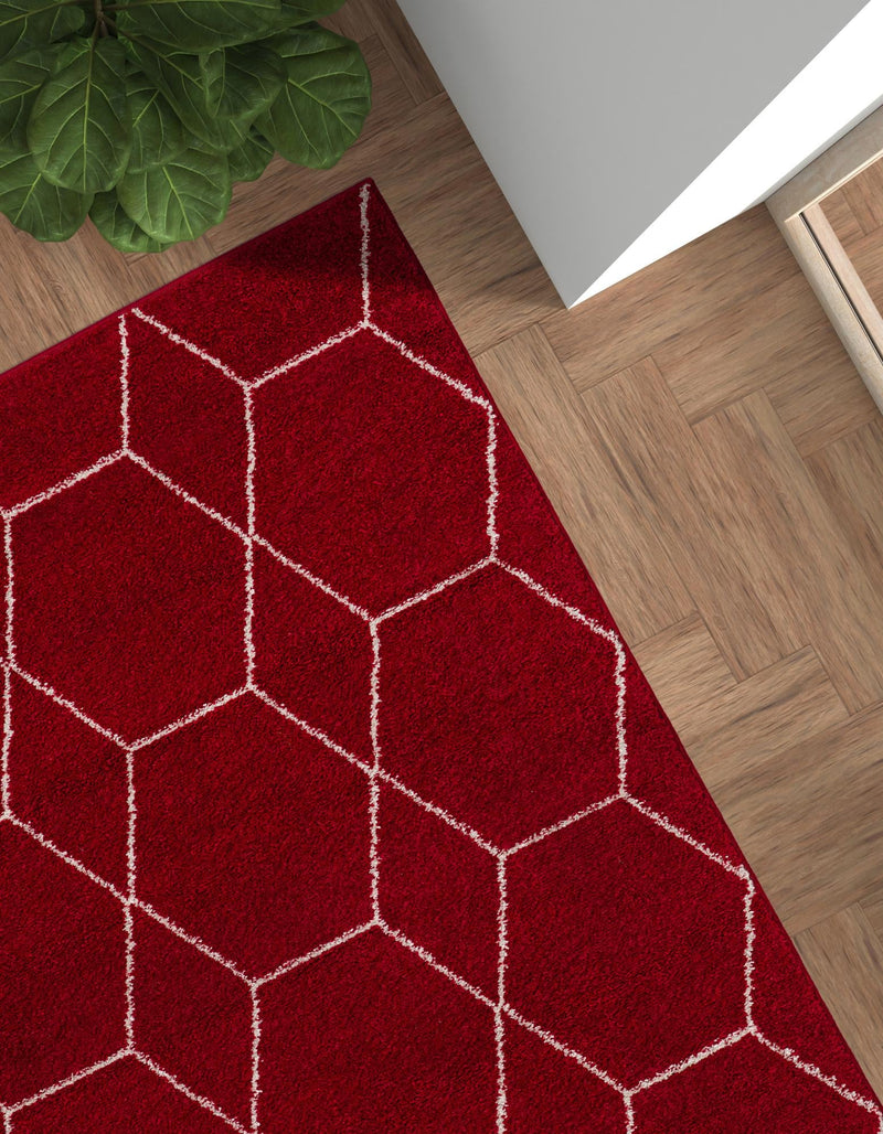 Lattice Garden Collection Area Rug - Arborville (Red) Rectangle Red  lifestyle 34