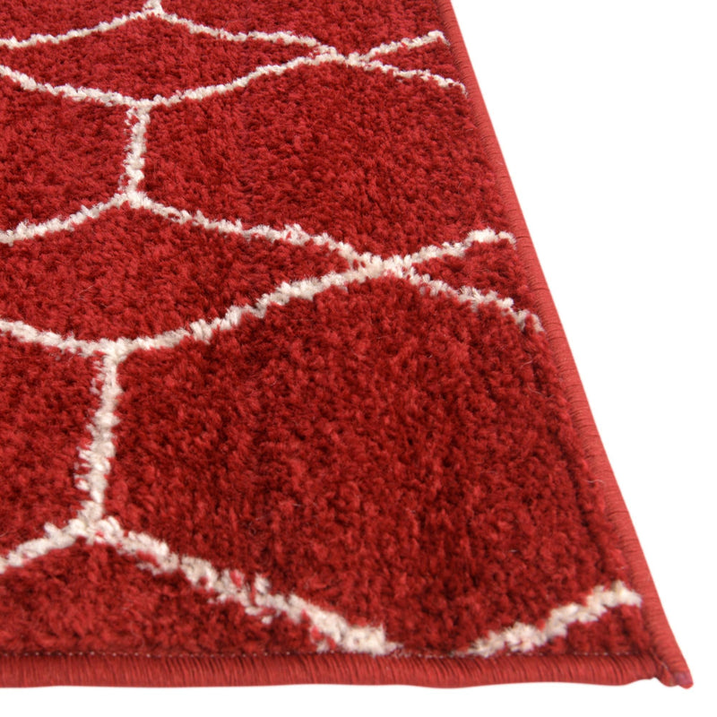 Lattice Garden Collection Area Rug - Arborville (Red) Rectangle Red  lifestyle 40