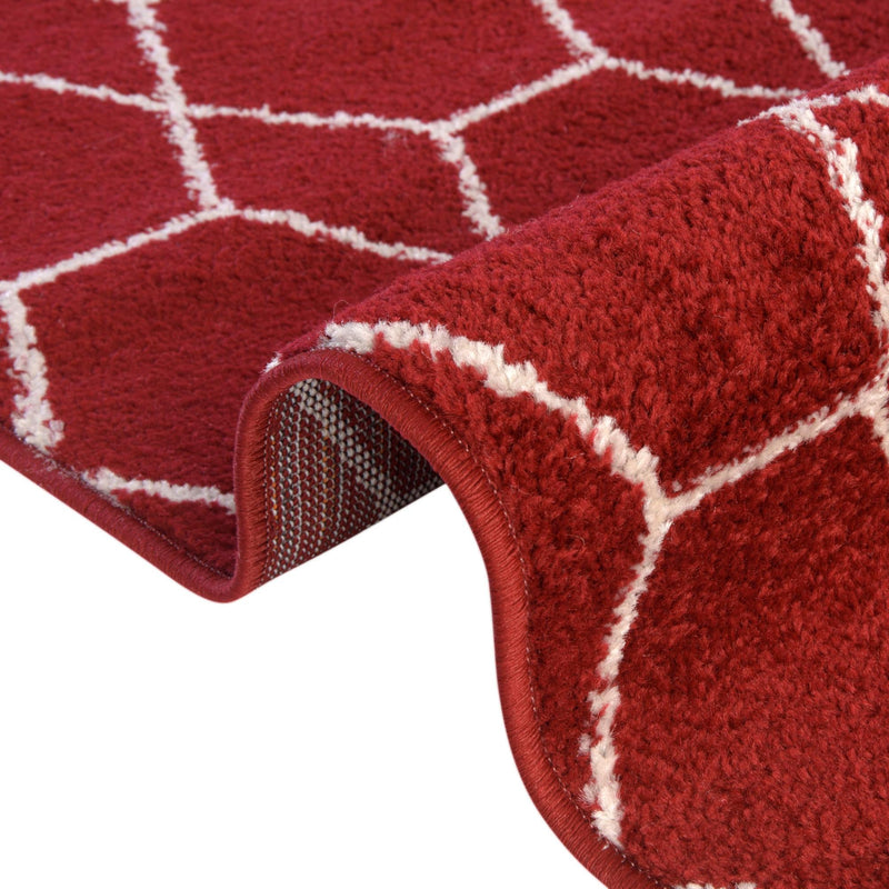 Lattice Garden Collection Area Rug - Arborville (Red) Rectangle Red  lifestyle 44