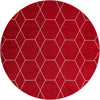 Lattice Garden Collection Area Rug - Arborville (Red) Round Red Main