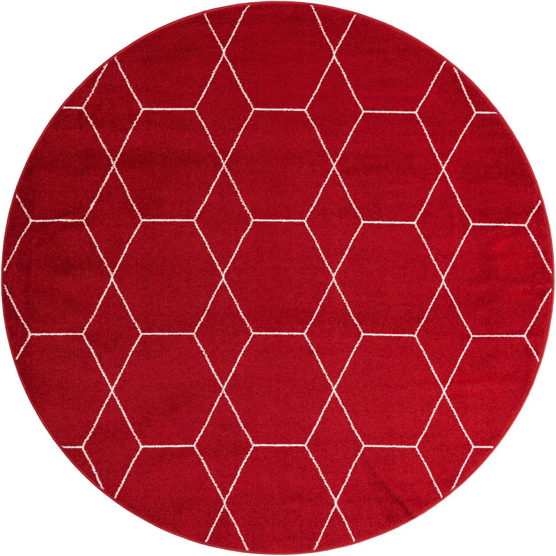 Lattice Garden Collection Area Rug - Arborville (Red) Round Red Main