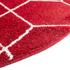 Lattice Garden Collection Area Rug - Arborville (Red) Round Red  lifestyle 13