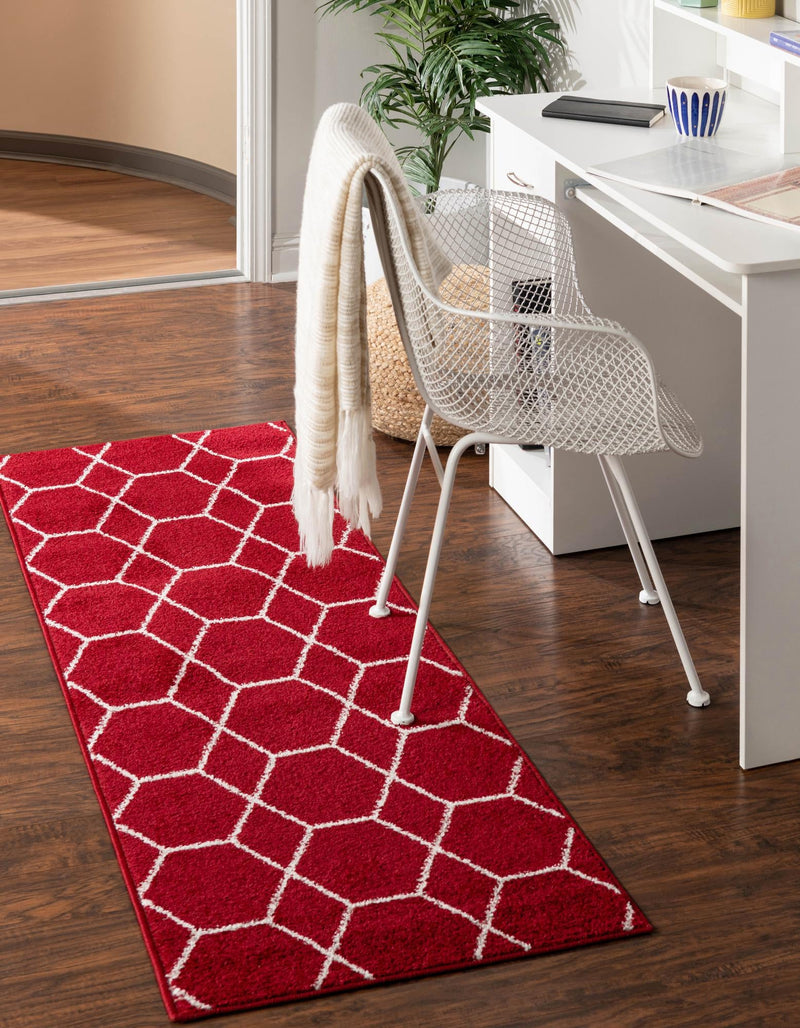 Lattice Garden Collection Area Rug - Arborville (Red) Runner Red  lifestyle 0