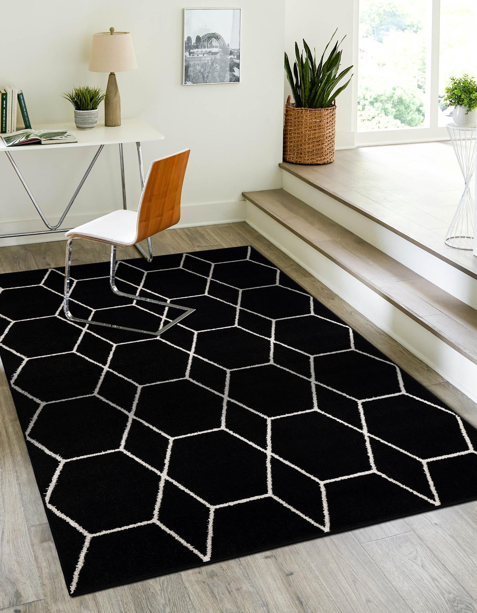 Trellis Mosaic Collection Area Rug - Arborville (Black)