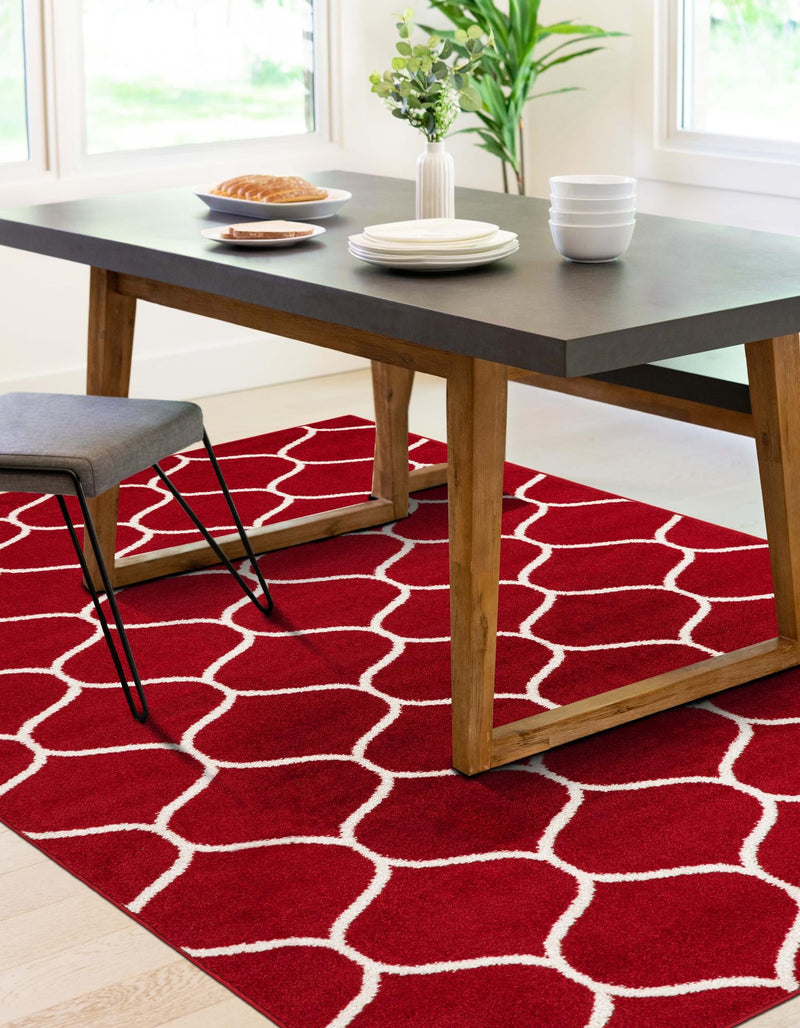 Lattice Garden Collection Area Rug -  Pergolatown (Red) Rectangle Red  lifestyle 3