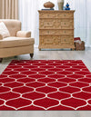 Lattice Garden Collection Area Rug -  Pergolatown (Red) Rectangle Red  lifestyle 13