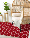 Lattice Garden Collection Area Rug -  Pergolatown (Red) Rectangle Red  lifestyle 22