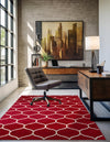 Lattice Garden Collection Area Rug -  Pergolatown (Red) Rectangle Red  lifestyle 25