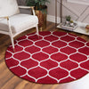 Lattice Garden Collection Area Rug -  Pergolatown (Red) Round Red  lifestyle 0