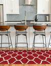 Lattice Garden Collection Area Rug -  Pergolatown (Red) Runner Red  lifestyle 7