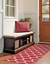 Lattice Garden Collection Area Rug -  Pergolatown (Red) Runner Red  lifestyle 13