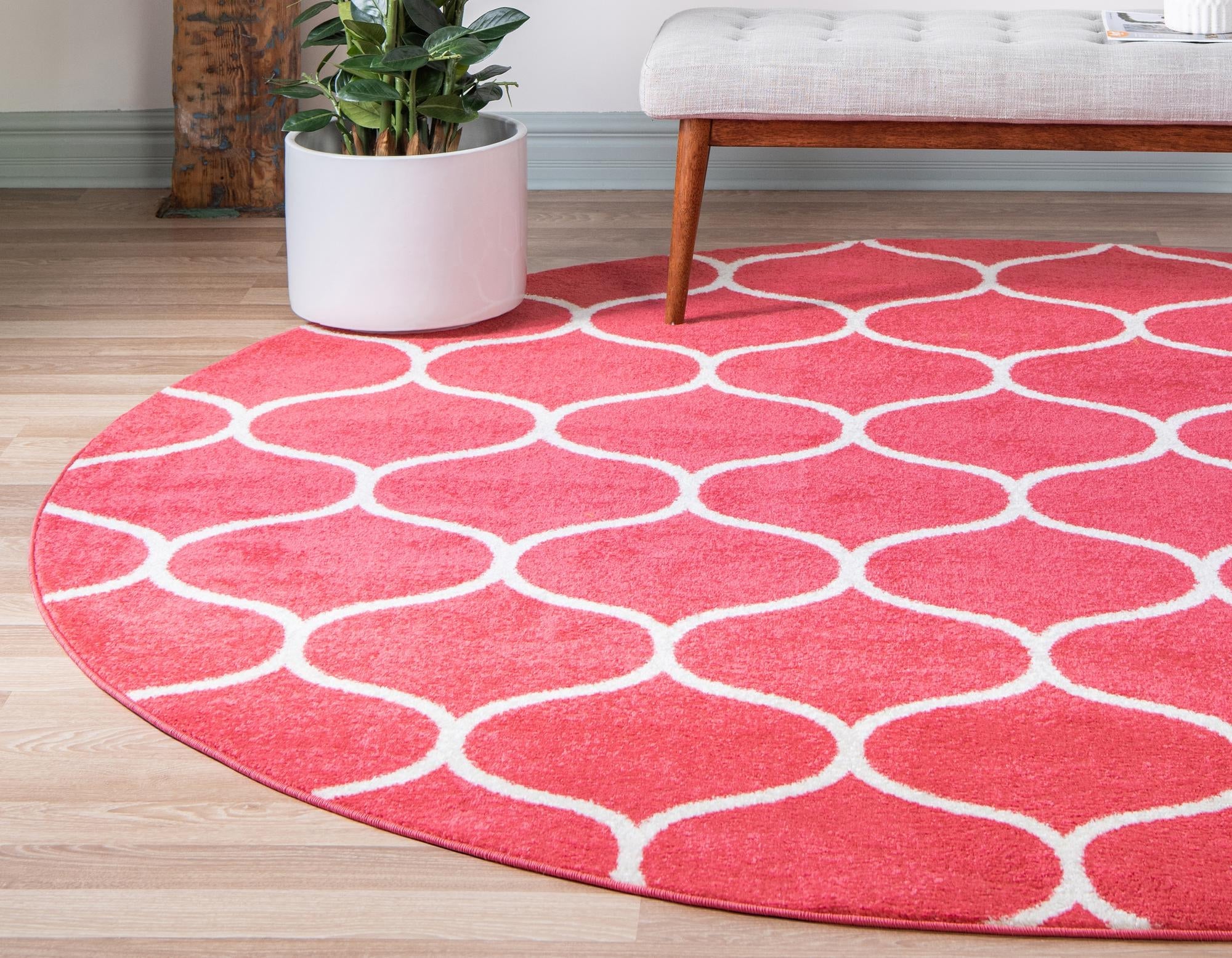 Trellis Mosaic Collection Area Rug -  Pergolatown (Pink)