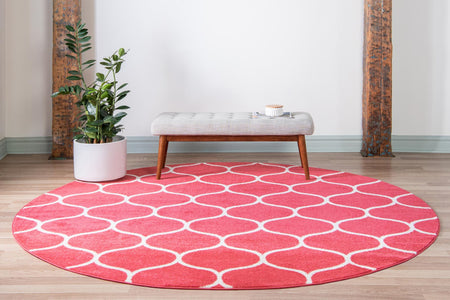 Trellis Mosaic Collection Area Rug -  Pergolatown (Pink)