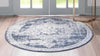 Coastal Manor Collection Area Rug -  Pelican Round Navy Blue  lifestyle 102