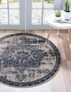 Coastal Manor Collection Area Rug -  Pelican Round Ivory  lifestyle 103