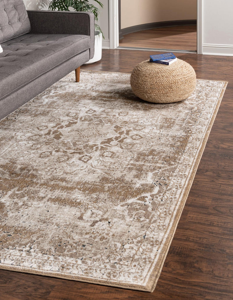 Coastal Manor Collection Area Rug -  Pelican Rectangle Khaki  lifestyle 5