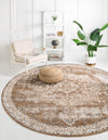 Coastal Manor Collection Area Rug -  Pelican Round Khaki  lifestyle 79