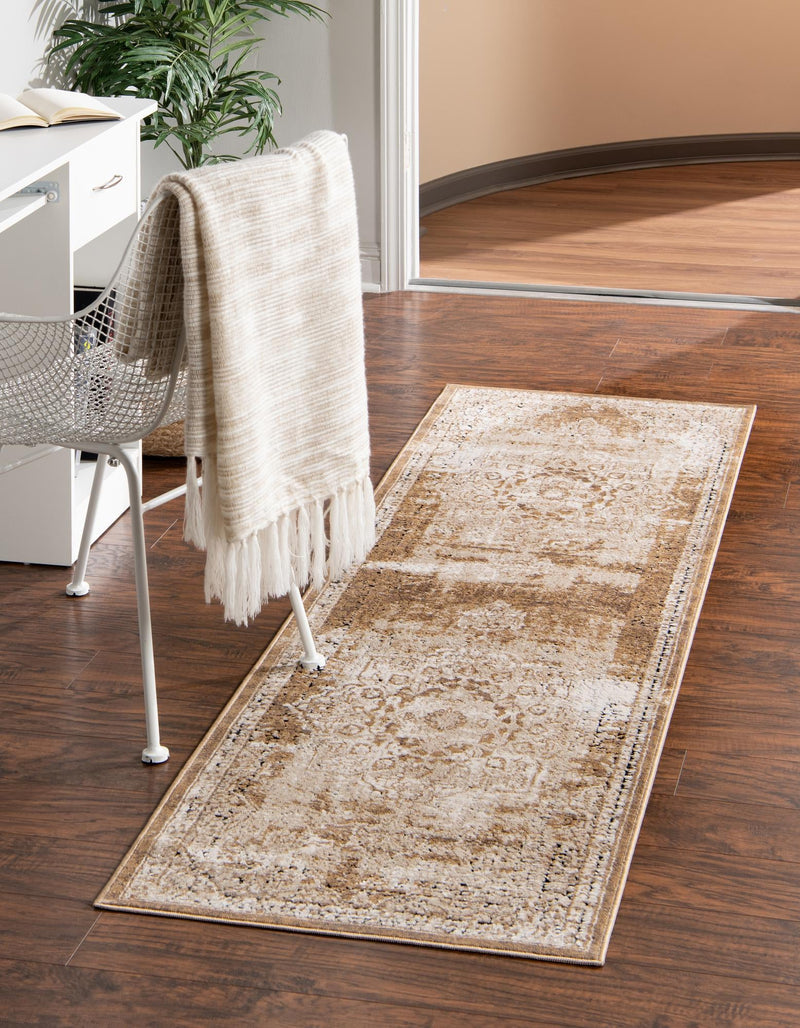 Coastal Manor Collection Area Rug -  Pelican Runner Khaki  lifestyle 80