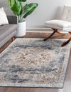 Coastal Manor Collection Area Rug -  Pelican Rectangle Slate Blue  lifestyle 6