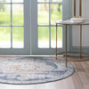 Coastal Manor Collection Area Rug -  Pelican Round Slate Blue  lifestyle 81