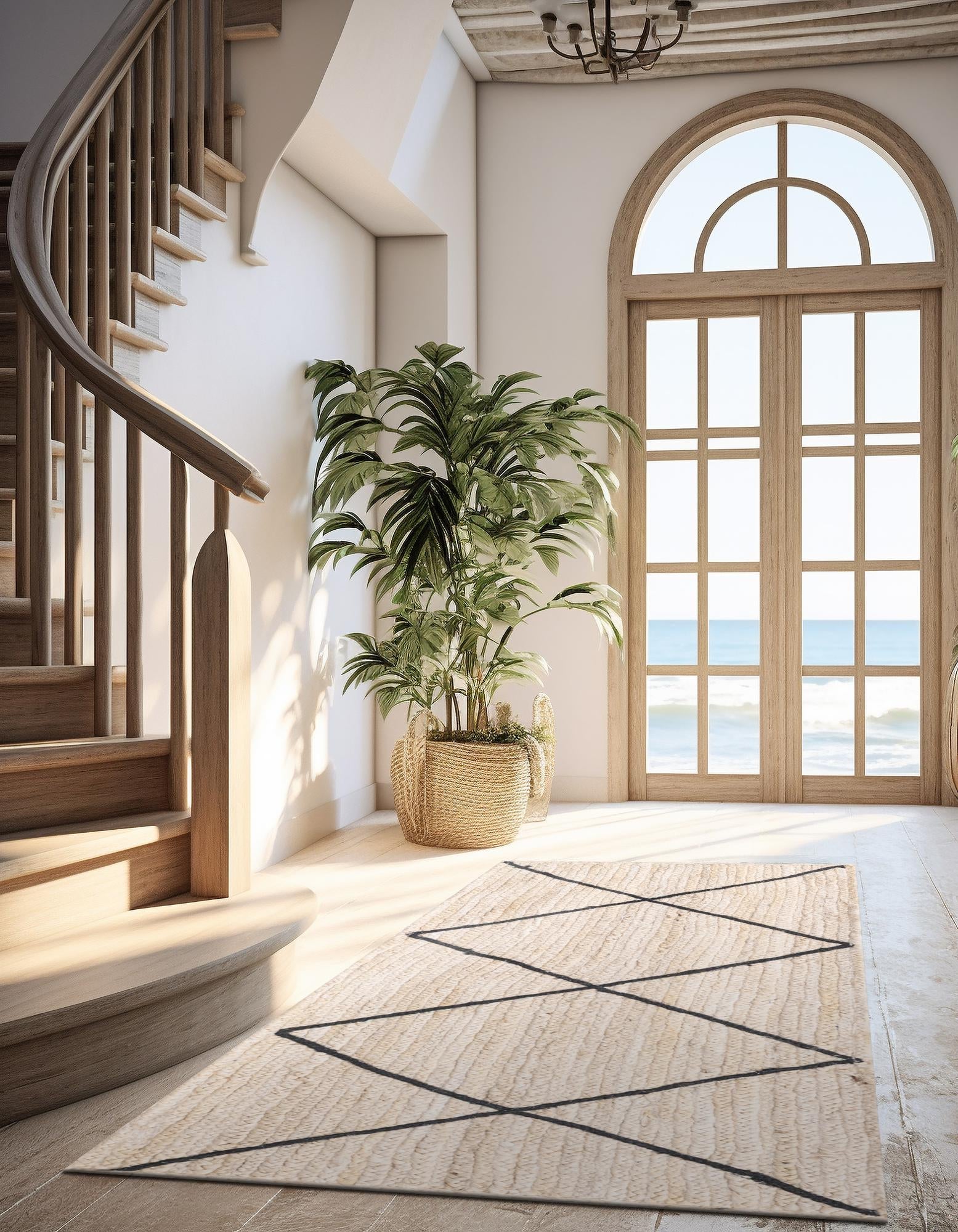 Woven Seaside Jute Collection Area Rug - Harbor Cove