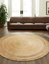 Woven Seaside Jute Collection Area Rug - Seaside Round Natural  lifestyle 2