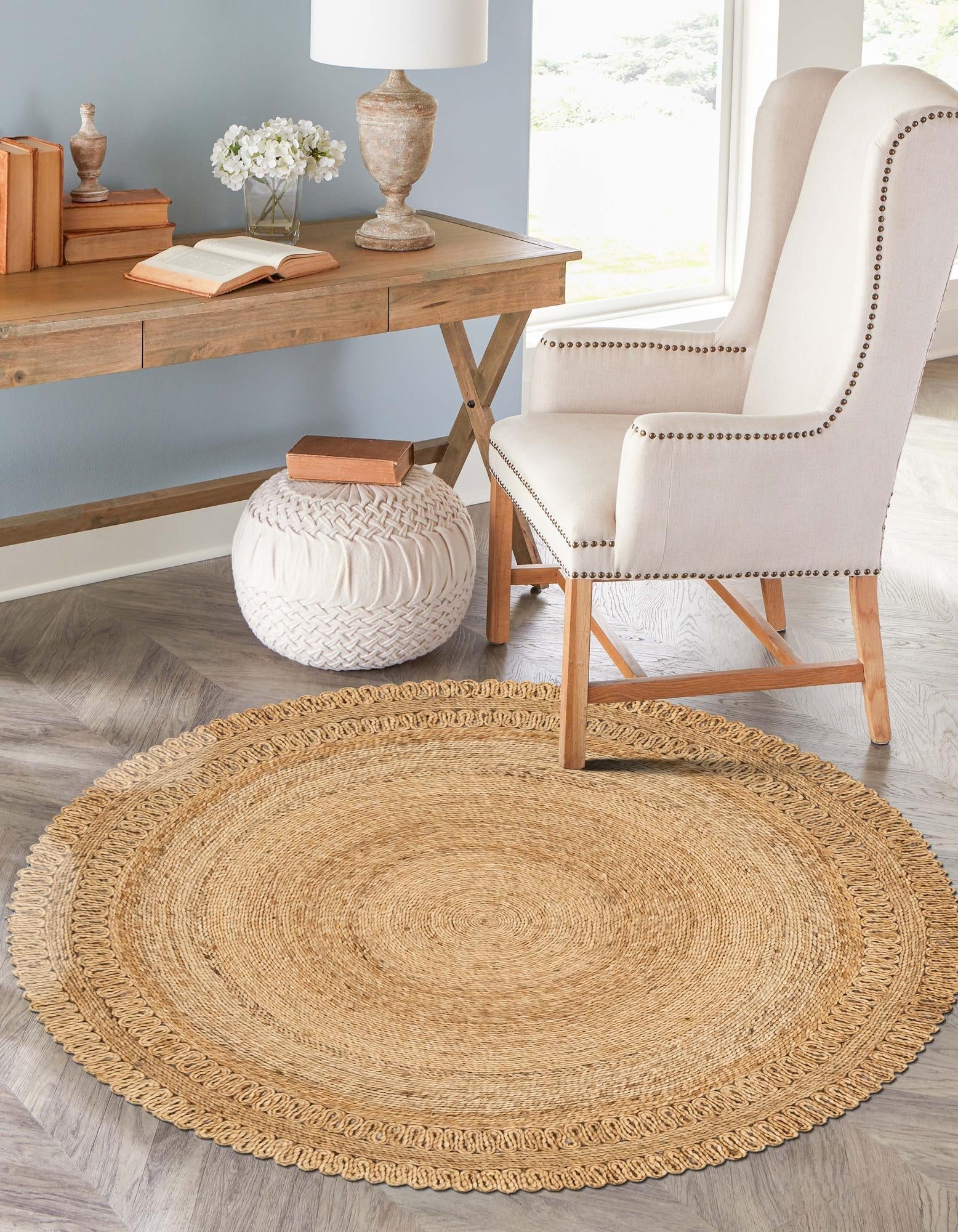 Woven Seaside Jute Collection Area Rug - Seaside