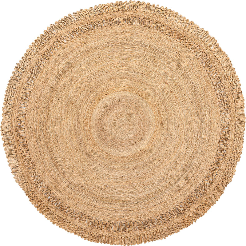 Woven Seaside Jute Collection Area Rug - Seaside Round Natural Main