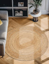 Woven Seaside Jute Collection Area Rug - Seaside Round Natural  lifestyle 6