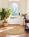 Woven Seaside Jute Collection Area Rug - Seaside Round Natural  lifestyle 9