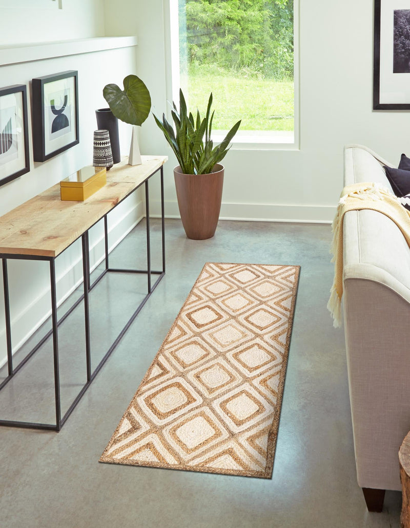 Woven Seaside Jute Collection Area Rug - Marina Runner Natural  lifestyle 64