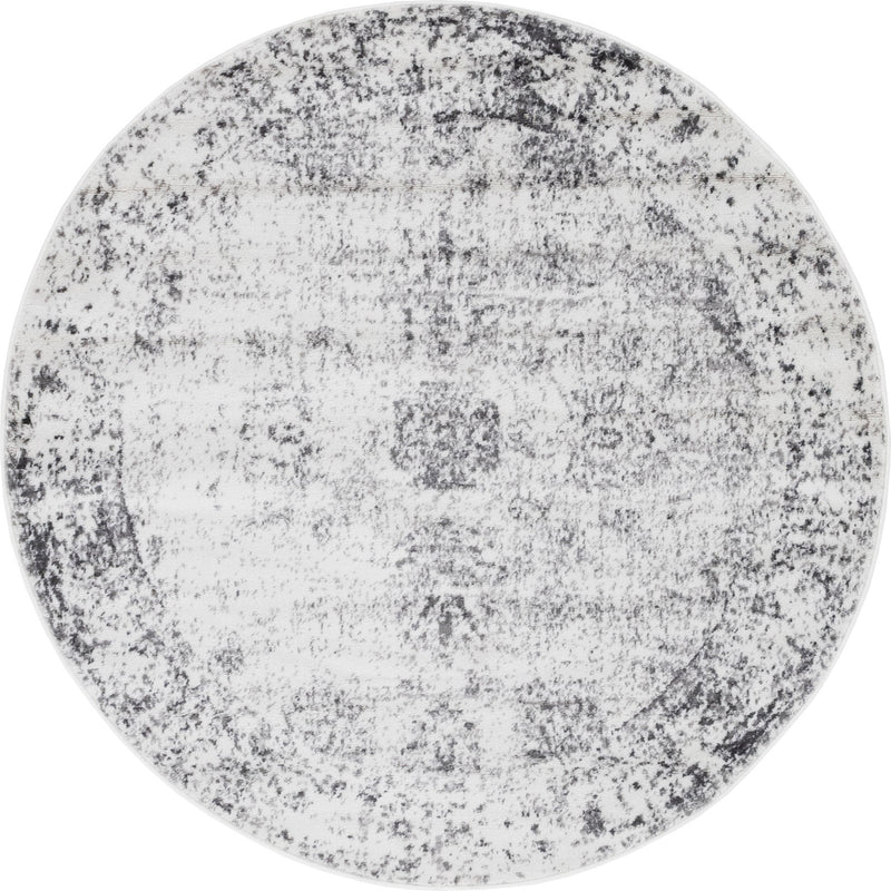 Riviera Elegance Collection Area Rug - Antibes (Gray) Round Gray Main