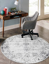 Riviera Elegance Collection Area Rug - Antibes (Gray) Round Gray  lifestyle 15