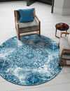 Riviera Elegance Collection Area Rug -  Monaco (Blue) Round Blue  lifestyle 5