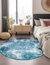 Riviera Elegance Collection Area Rug -  Monaco (Blue) Round Blue  lifestyle 22