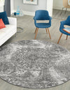 Riviera Elegance Collection Area Rug -  Monaco (Gray) Round Gray  lifestyle 0