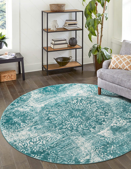 Riviera Elegance Collection Area Rug -  Monaco (Turquoise)