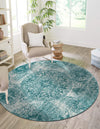 Riviera Elegance Collection Area Rug -  Monaco (Turquoise) Round Turquoise  lifestyle 3