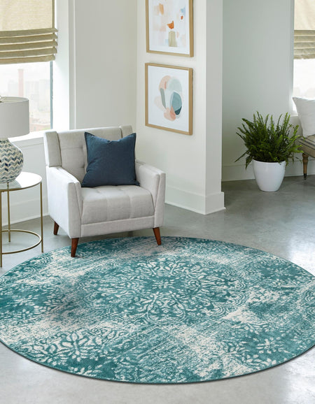 Riviera Elegance Collection Area Rug -  Monaco (Turquoise)