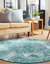 Riviera Elegance Collection Area Rug -  Monaco (Turquoise) Round Turquoise  lifestyle 7