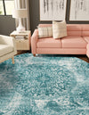 Riviera Elegance Collection Area Rug -  Monaco (Turquoise) Round Turquoise  lifestyle 10