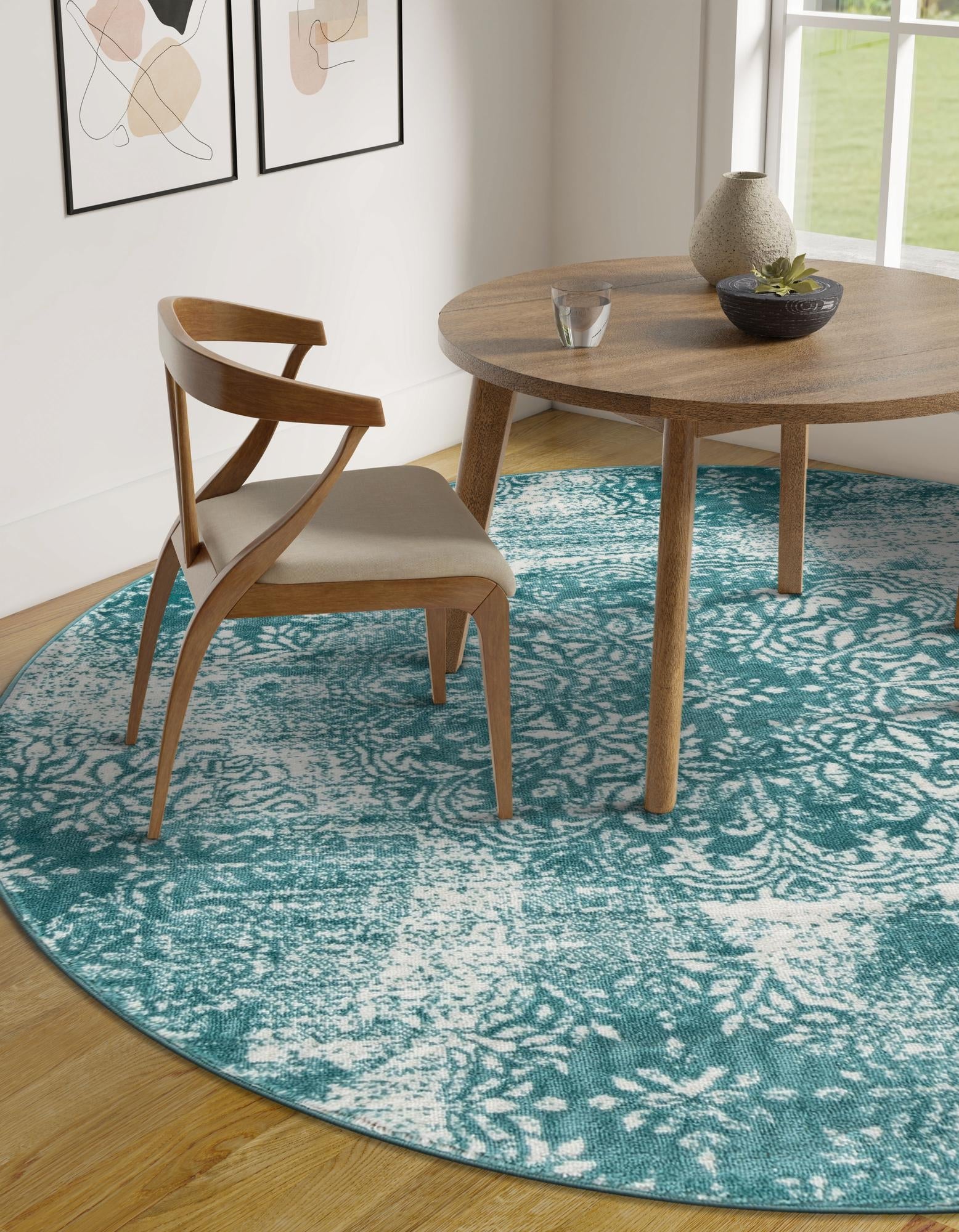 Riviera Elegance Collection Area Rug -  Monaco (Turquoise)