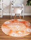 Riviera Elegance Collection Area Rug -  Monaco (Orange) Round Orange  lifestyle 0