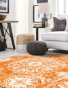 Riviera Elegance Collection Area Rug -  Monaco (Orange) Round Orange  lifestyle 3