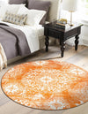 Riviera Elegance Collection Area Rug -  Monaco (Orange) Round Orange  lifestyle 7