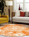 Riviera Elegance Collection Area Rug -  Monaco (Orange) Round Orange  lifestyle 24